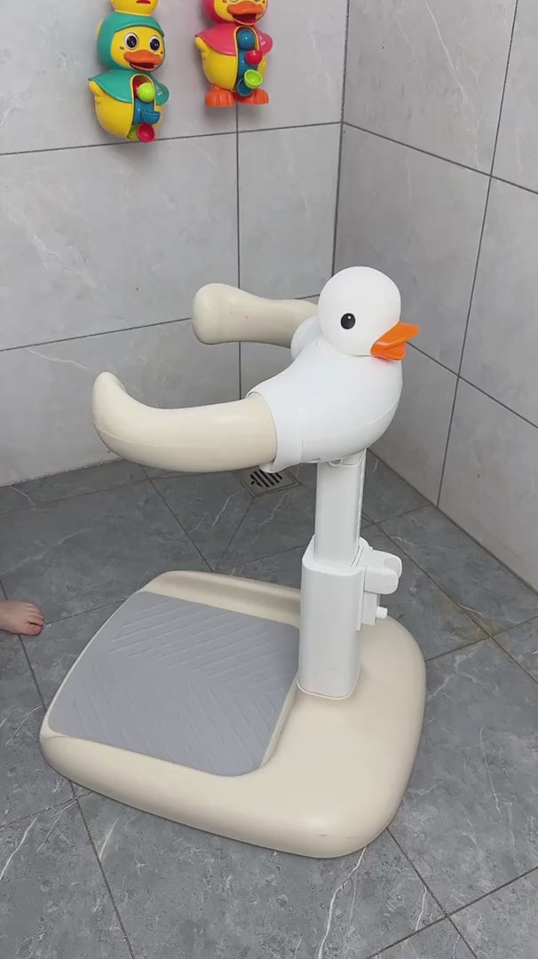 Pulse Flex Cute Duck Baby Wash Stand – Height Adjustable Standing Bath Chair for Toddlers